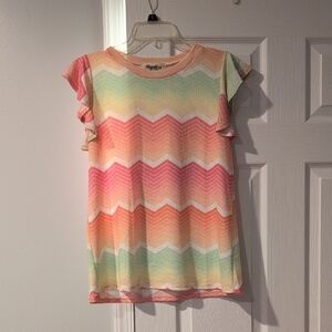Women's Multicolor Chevron Short Sleeve Tee